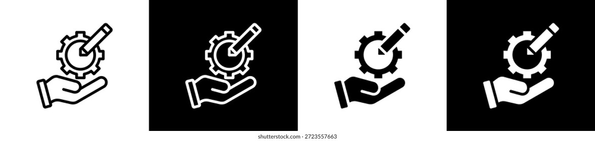 Línea De Personalización N Estilo De Icono De Glifo En Fondo Blanco Y Negro