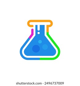 Customization or modification. chemistry science triangular beaker concept illustration flat design icon