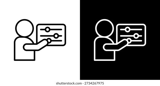 Icono de la necesidad de la personalización en estilo de línea blanco y negro