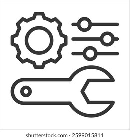 Customization Outline Icon Vector Illustration