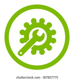 Customization vector icon. This rounded flat symbol is drawn with eco green color on a white background.