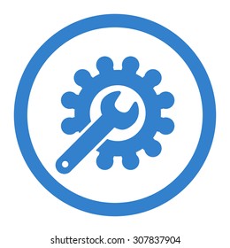 Customization vector icon. This rounded flat symbol is drawn with cobalt color on a white background.