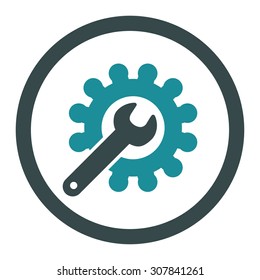 Customization vector icon. This rounded flat symbol is drawn with soft blue colors on a white background.