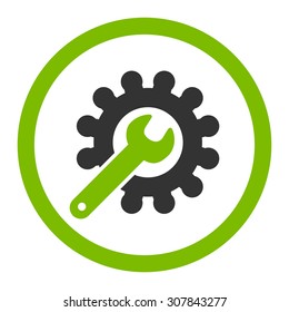 Customization vector icon. This rounded flat symbol is drawn with eco green and gray colors on a white background.