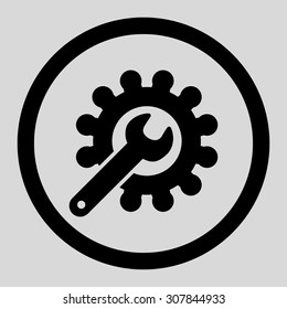 Customization vector icon. This rounded flat symbol is drawn with black color on a light gray background.