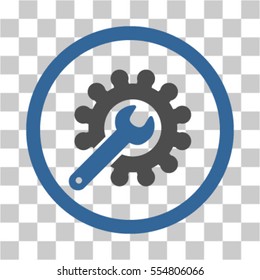 Customization vector pictograph. Illustration style is flat iconic bicolor cobalt and gray rounded symbol on a transparent background.