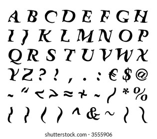 Customize alphabet font - letters, numbers (vector, illustration)