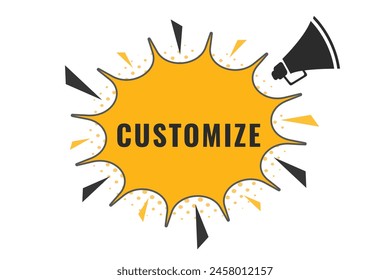 Customize Button. Speech Bubble, Banner Label Customize