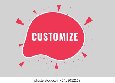 Customize Button. Speech Bubble, Banner Label Customize