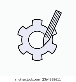 Personalizar icono. Engranaje y lápiz. Símbolo de personalización. Aplicado para Diseño, Presentación, Sitio Web o Elementos de Aplicaciones - Vector.