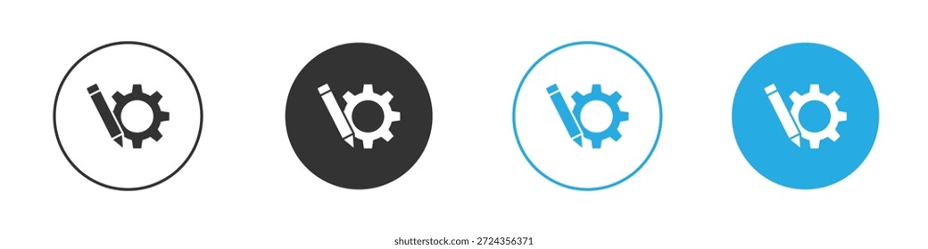 Passen Sie das Design-Element der Symbole an. Vektorgrafik auf weißem Hintergrund.