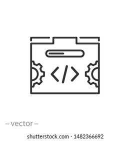 customize internet icon, web page setting, preferences tools, thin line symbol on white background - editable stroke vector illustration eps10