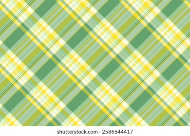 Customize pattern textile tartan, couch check seamless vector. Tailor texture background fabric plaid in light and lime colors palette.