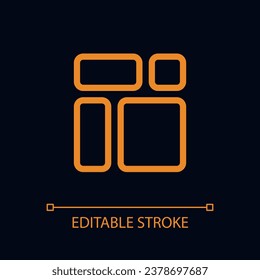 Customize phone screen pixel perfect color linear ui icon for dark theme. Web design. Outline isolated user interface pictogram. GUI, UX design for night mode. Editable stroke. Arial font used