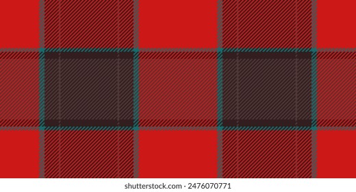 Customize plaid check pattern, occupation vector seamless textile. Cross texture fabric tartan background in red and dark color.