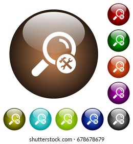 Customize search white icons on round color glass buttons