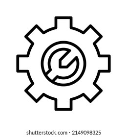 Customize Service Icon. Line Art Style Design Isolated On White Background