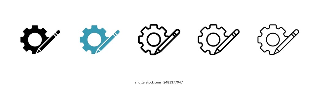 Customize settings line icon vector set.