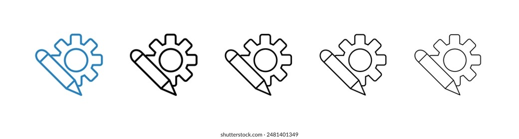 Customize settings liner icon vector set.