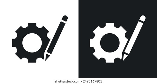 Customize settings vector icon set in solid style.