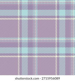 Personalize o tecido têxtil sem costura, cara xadrez vetor de cheque. Plano de fundo de padrão de textura Madras tartan em pastel e paleta de cores claras.