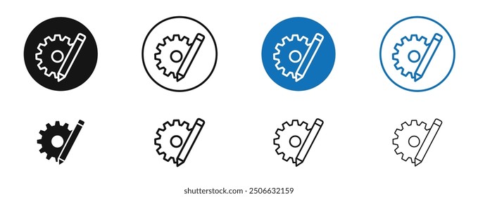 Customize vector icon in black and blue colors