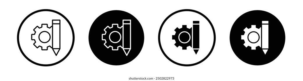 Customize vector icon set black filled and outlined style.