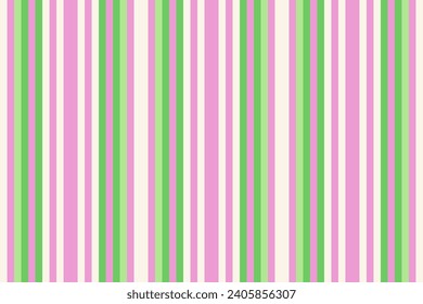 Customize vertical lines pattern, wealth fabric texture stripe. King vector textile seamless background in pink and green colors.