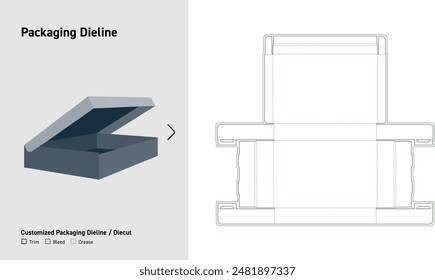 Customized Box Packaging Dieline , Packaging Diecut Template