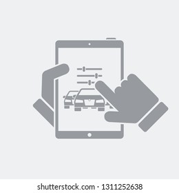 Customized car configuration panel on tablet