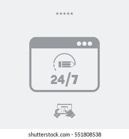 Customized digital service 24/7 - Vector flat icon