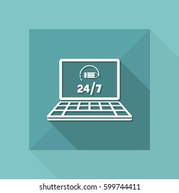 Customized digital service 24/7 - Vector flat icon