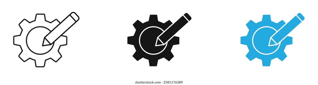 Customized icon black white vector outline