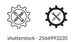 Customized icons in outline and fill. vector illustration for ui.