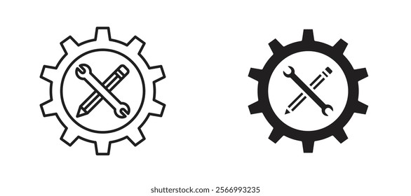 Customized icons in outline and fill. vector illustration for ui.