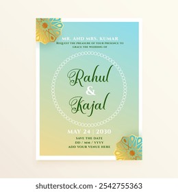 customized indian invitation or greeting card flyer design for your dream shaadi vector