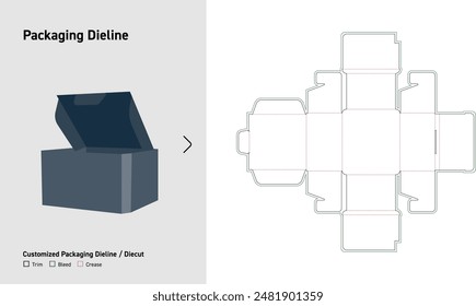 Customized Packaging Dieline, Package Diecut, Dieline Template