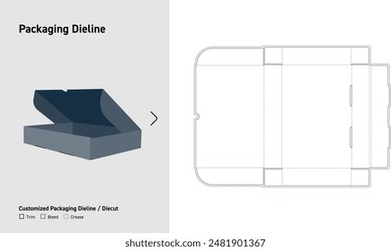 Customized Packaging Dieline, Package Diecut, Dieline Template