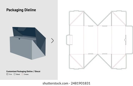 Customized Packaging Dieline, Package Diecut, Dieline Template