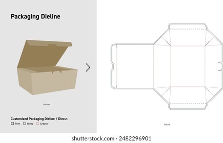 Customized Packaging Dieline, Package Diecut, Dieline Template