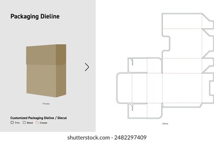 Customized Packaging Dieline, Package Diecut, Dieline Template