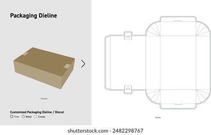 Customized Packaging Dieline, Package Diecut, Dieline Template