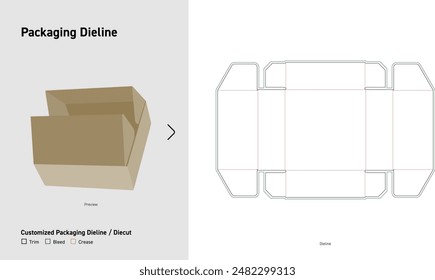 Customized Packaging Dieline, Package Diecut, Dieline Template