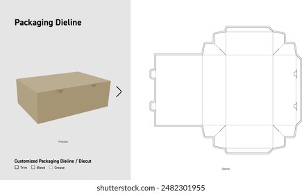 Customized Packaging Dieline, Package Diecut, Dieline Template