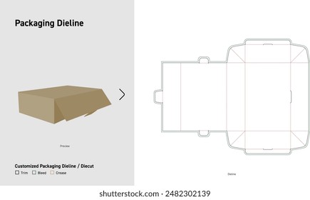 Customized Packaging Dieline, Package Diecut, Dieline Template