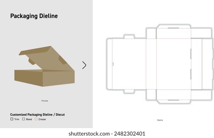 Customized Packaging Dieline, Package Diecut, Dieline Template