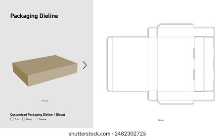 Customized Packaging Dieline, Package Diecut, Dieline Template