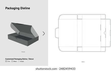 Customized Packaging Dieline, Package Diecut, Dieline Template