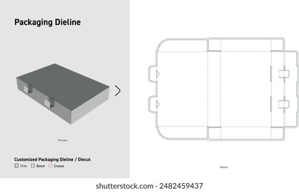 Kundenspezifische Verpackungs-Dieline, Paket-Diecut, Dieline-Vorlage