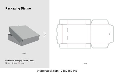 Embalaje personalizado Dieline, paquete directo, Plantilla Dieline